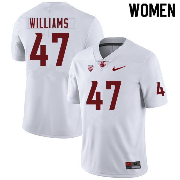Women #47 Tyler Williams Washington Cougars College Football Jerseys Sale-White
